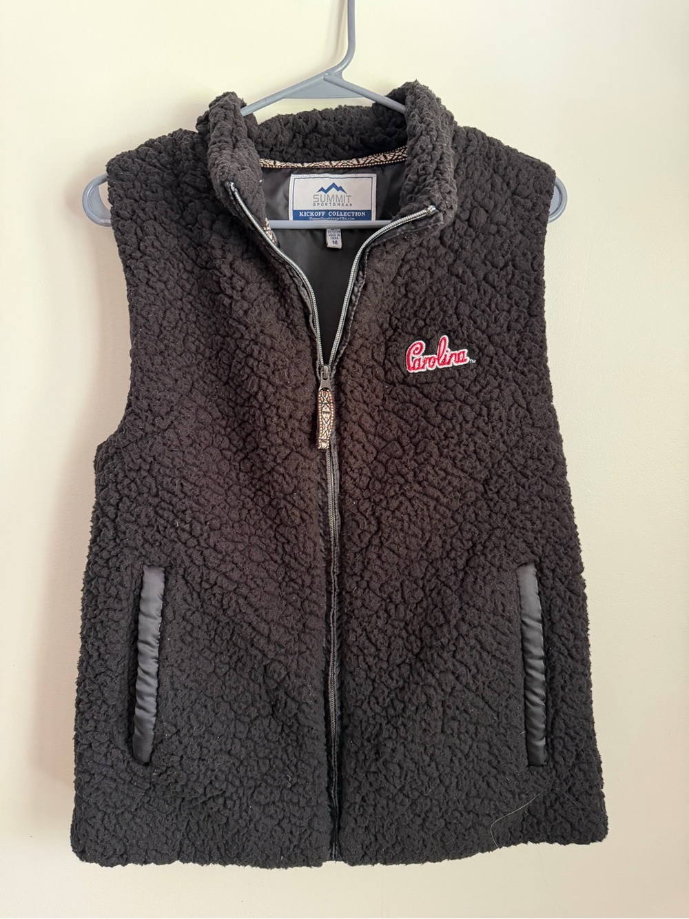 Black Sherpa Vest Carolina Logo University of South Carolina Gamecocks
